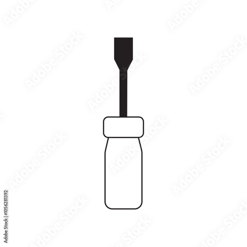Black silhouette of Screwdriver. Detail and Simple