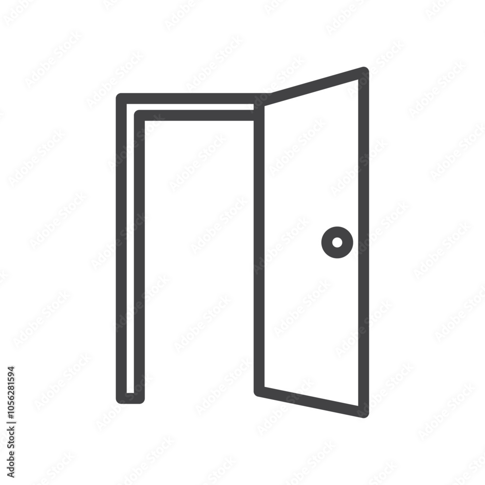 Open door icon Symbol mark in filled style Open door icon Symbol mark in filled style