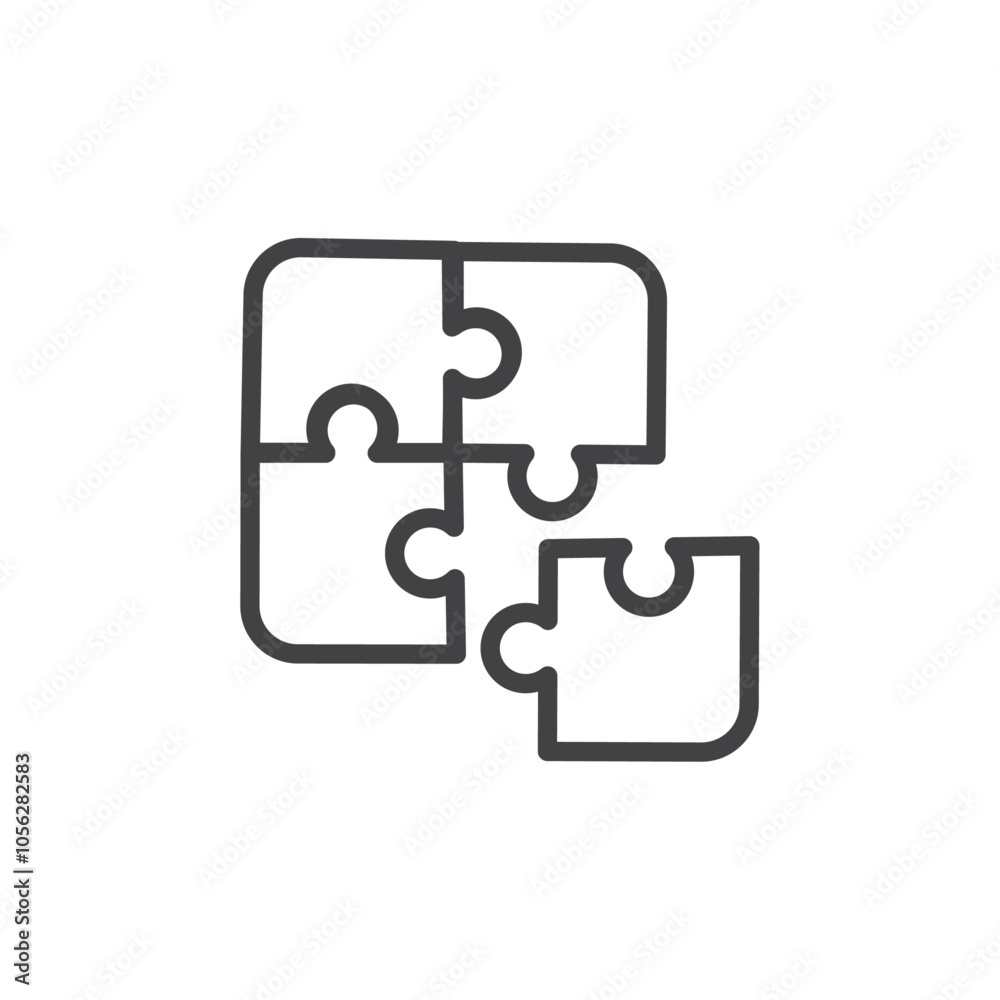 Puzzle Piece Icon Symbol mark in filled style Puzzle Piece Icon Symbol mark in filled style