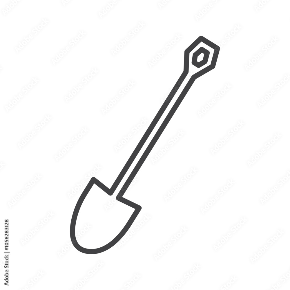 Shovel icon Symbol mark in filled style