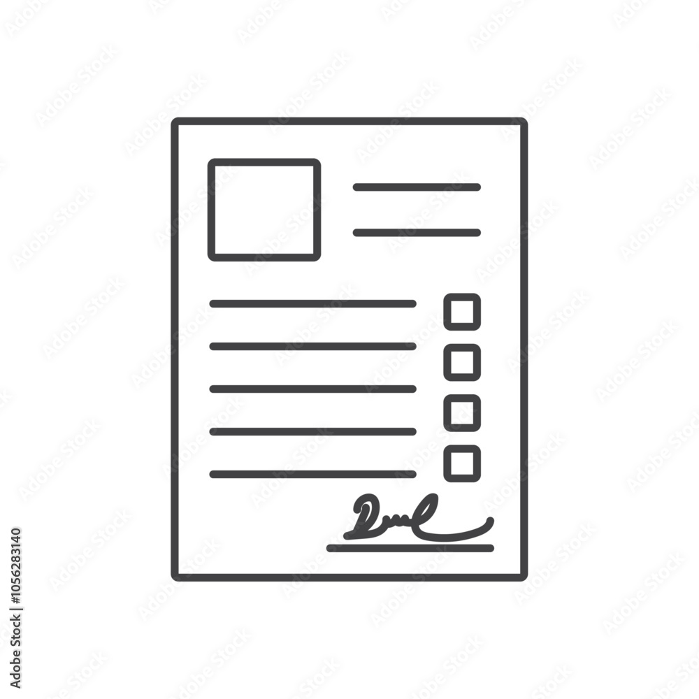 Signed document icon Symbol mark in filled style Signed document icon Symbol mark in filled style