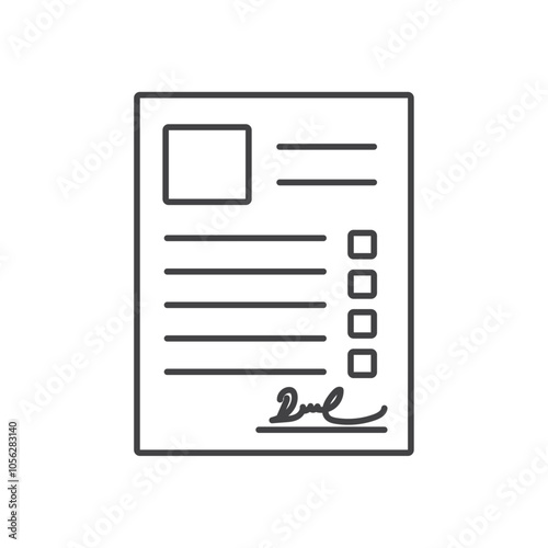 Signed document icon Symbol mark in filled style