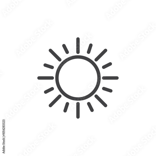 Sun icon Symbol mark in filled style