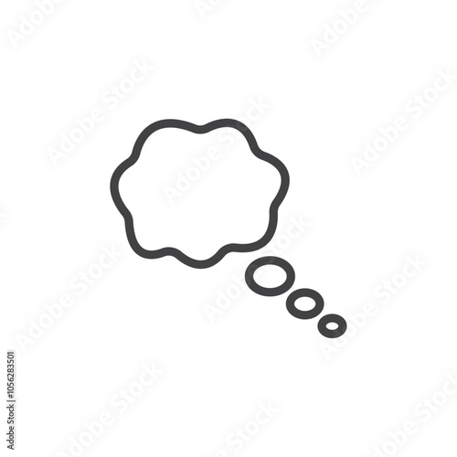 Think bubble icon Symbol mark in filled style