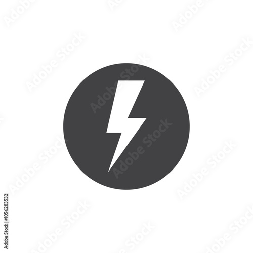 Thunder bolt icon Symbol mark in filled style