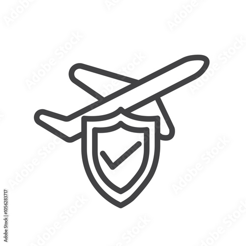 Travel insurance icon Symbol mark in filled style