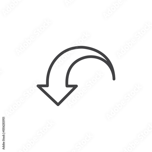 Undo icon Symbol mark in filled style