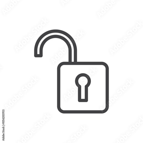 Unlock icon Symbol mark in filled style