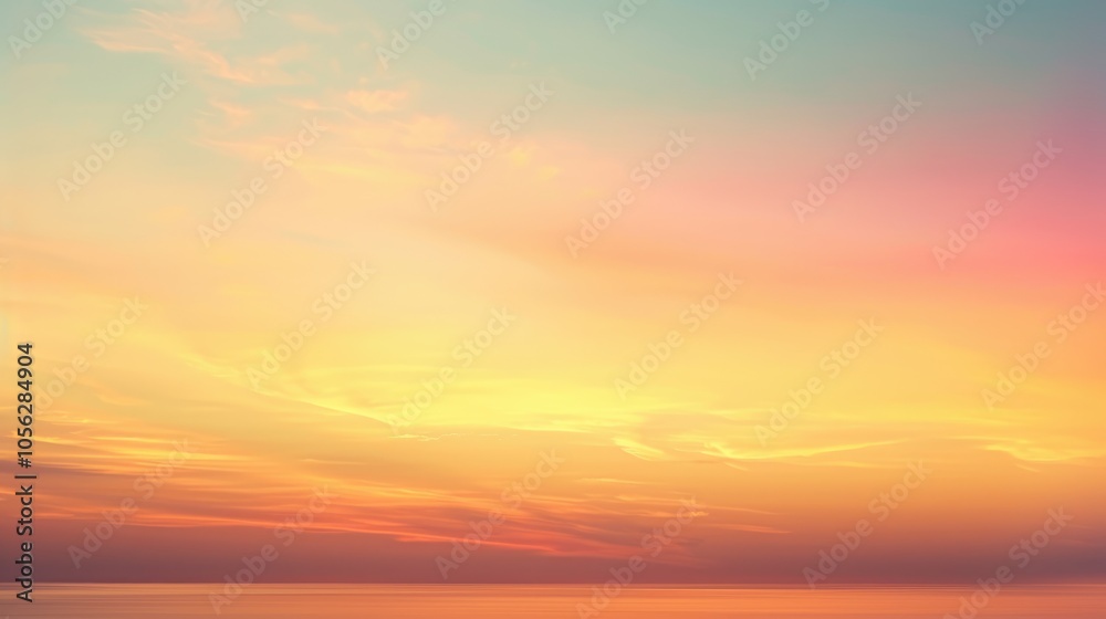 Soft pastel gradient blur overlay with orange sky background pattern representing evening and morning beauty.