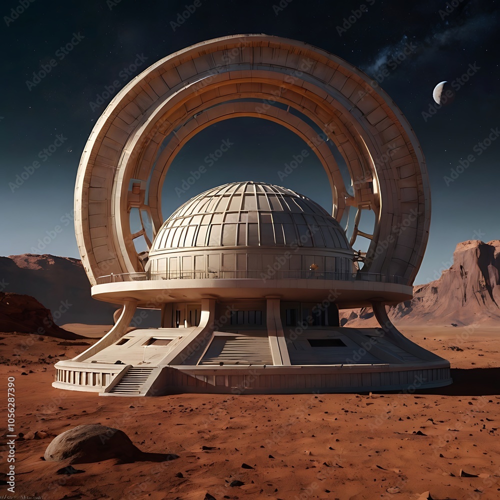 Naklejka premium Mars Observatory Monument ,Generative AI