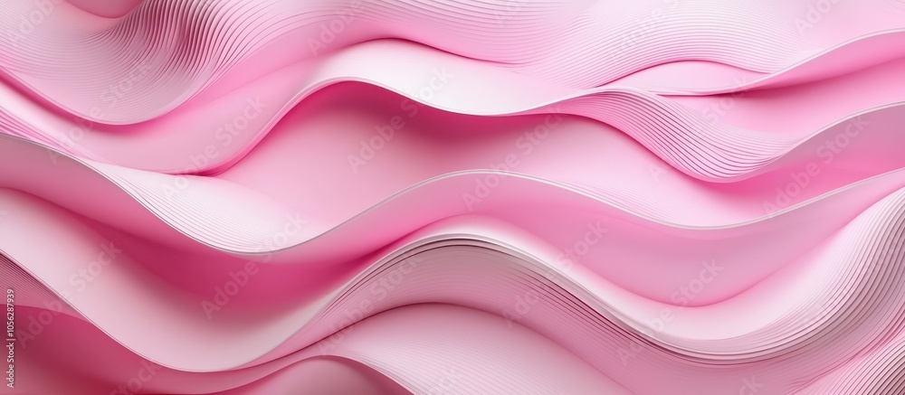 Fototapeta premium Pastel pink abstract waves forming a smooth wallpaper with 3D effects