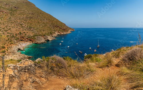 Natural Riserve of Zingaro, Trapani, Sicily, Italy. Riserva Naturale Orientata dello Zingaro. Cala dell'Uzzo photo