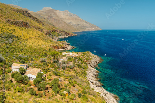 Natural Riserve of Zingaro, Trapani, Sicily, Italy. Riserva Naturale Orientata dello Zingaro. Cala dell'Uzzo photo