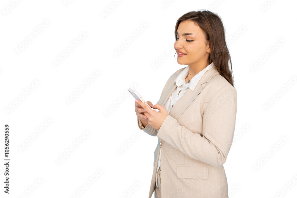 Young businesswoman engaged with her smartphone Young businesswoman engaged with her smartphone