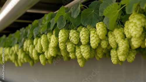 Hop hanging in the warehouse. High quality photo photo