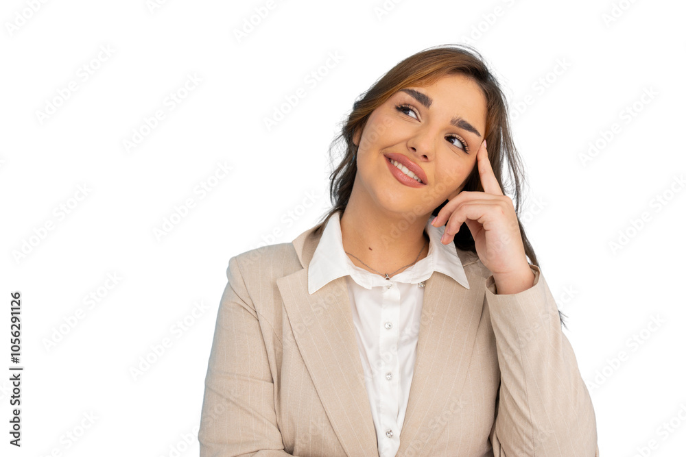 Thoughtful young woman considering new ideas Thoughtful young woman considering new ideas