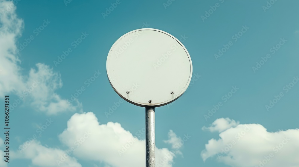 A fresh white road sign with no text. A fresh white road sign with no text.
