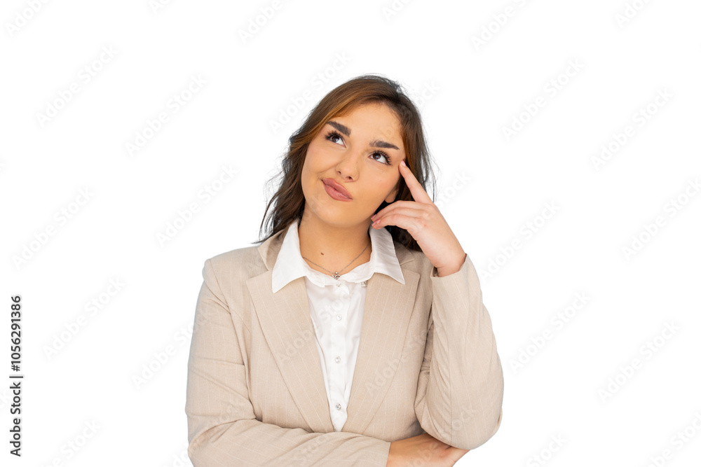 Thoughtful young woman considering new ideas Thoughtful young woman considering new ideas