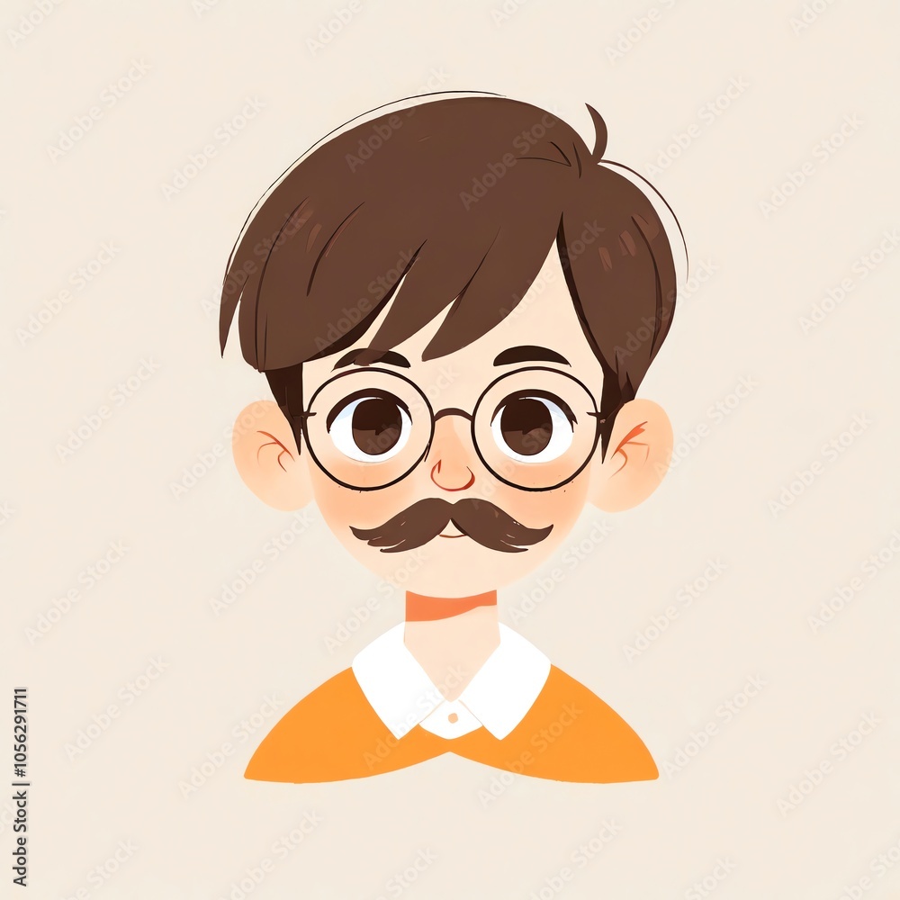 Cartoon Illustration of a Man With a Mustache Cartoon Illustration of a Man With a Mustache