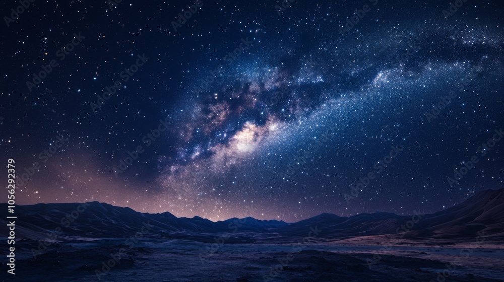 Milky Way over a Mountain Range at Night Milky Way over a Mountain Range at Night