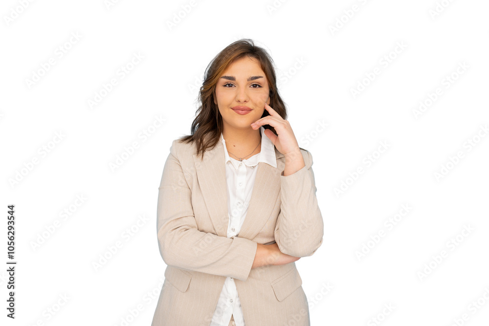 Focused businesswoman with a confident expression Focused businesswoman with a confident expression