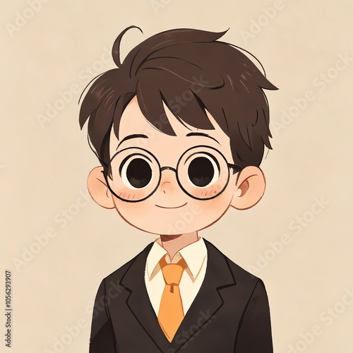 Smiling Boy with Glasses