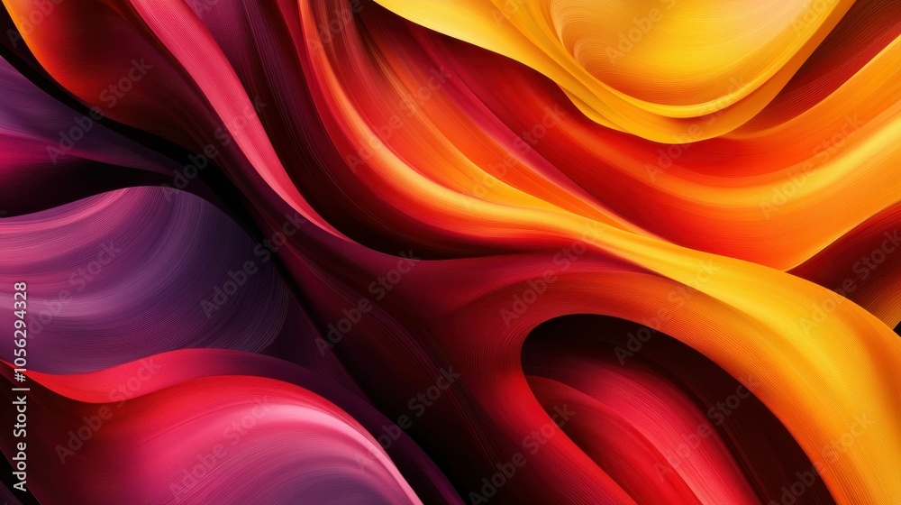 A colorful, abstract painting with a red and yellow swirl A colorful, abstract painting with a red and yellow swirl