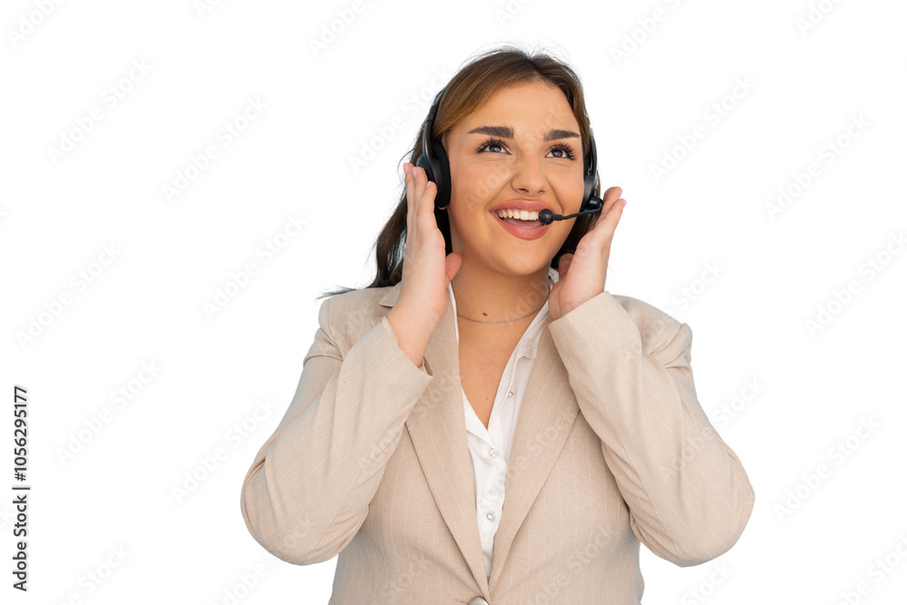 Call center operator with a friendly smile Call center operator with a friendly smile