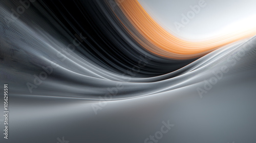 Abstract grey background orange swirl. High quality photo