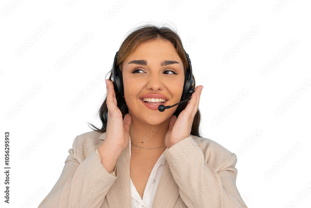 Young Latina woman providing customer support Young Latina woman providing customer support