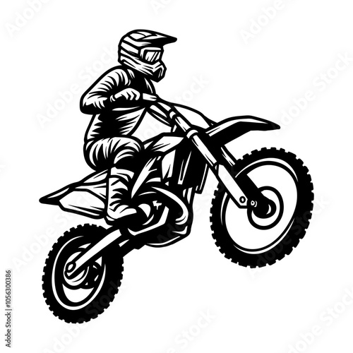 motocross dirtbike drawing coloring line art style sketch classic vintage design illustration