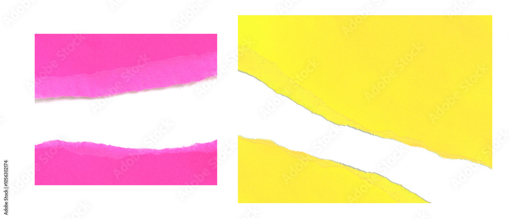 Torn rip paper texture on white background with space Torn rip paper texture on white background with space