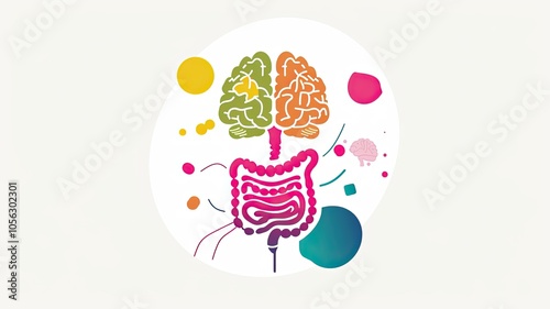 the Gut-Brain Connection with Vibrant Colors, Representing Health and Vitality

