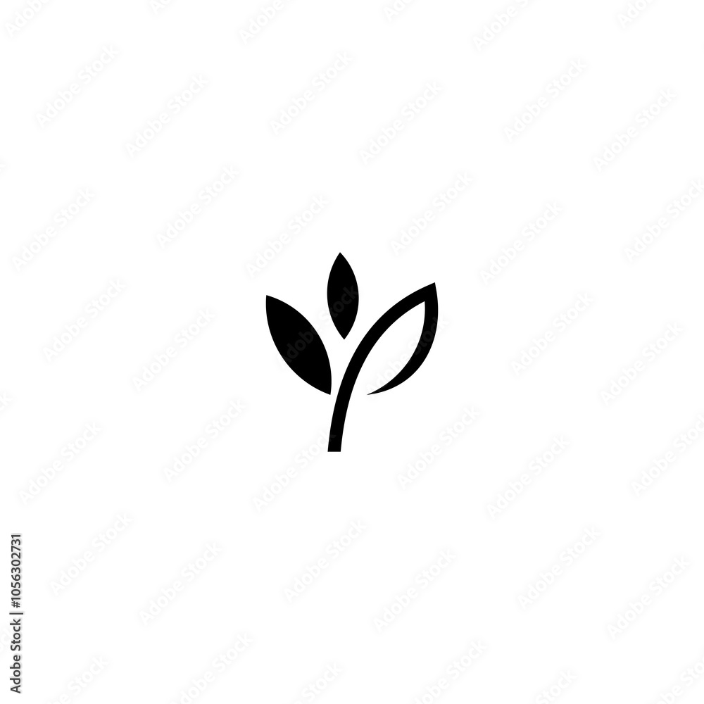 Minimalist Plant Logo: Elegant and simple, this logo represents growth, nature, and renewal with a stylized leaf design. Minimalist Plant Logo: Elegant and simple, this logo represents growth, nature, and renewal with a stylized leaf design.