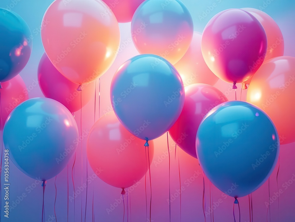 Glowing balloons with AR light effects, vibrant party setting, dynamic lighting, photorealistic Glowing balloons with AR light effects, vibrant party setting, dynamic lighting, photorealistic