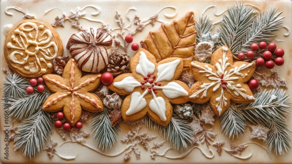 Holiday decor stylish cookies festive postcards Holiday decor stylish cookies festive postcards