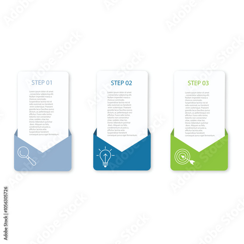 Presentation infographic template. Business concept with 3 options or steps.