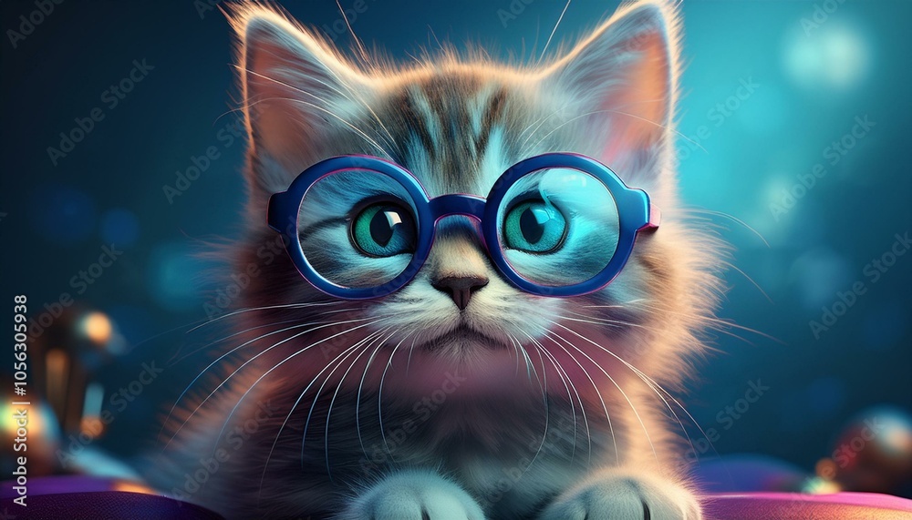 cat with glasses cat with glasses
