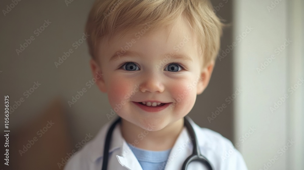 Endearing Young Child in Medical Attire Endearing Young Child in Medical Attire