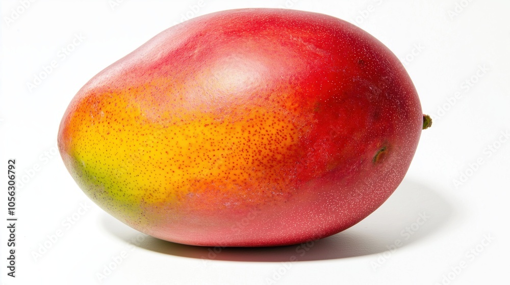 Whole ripe red mango on white background Whole ripe red mango on white background