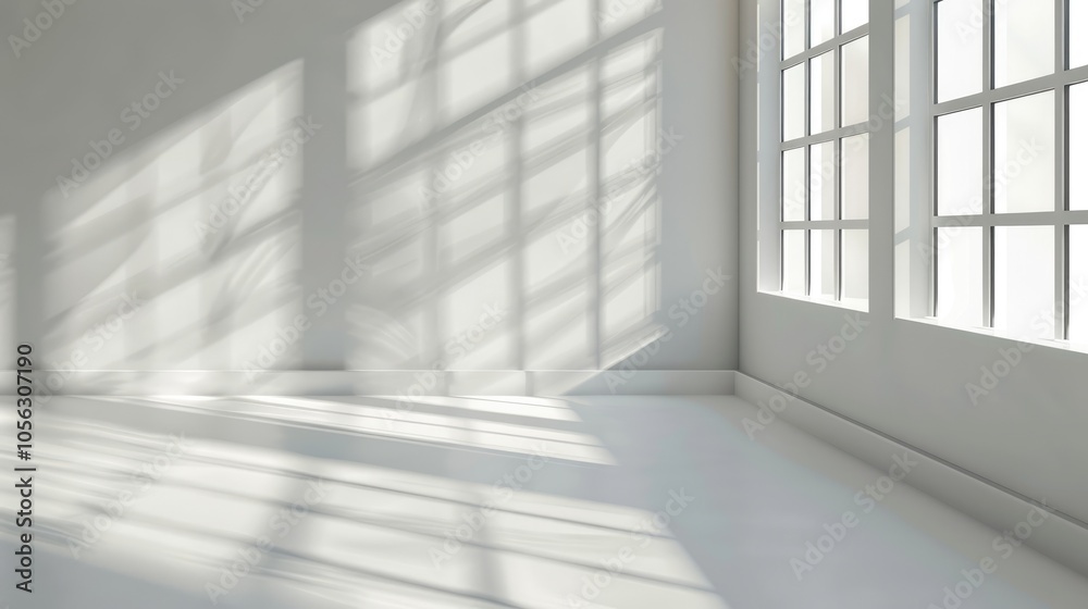 Fototapeta premium Product Presentation Background with Window Shadows and Sunlight