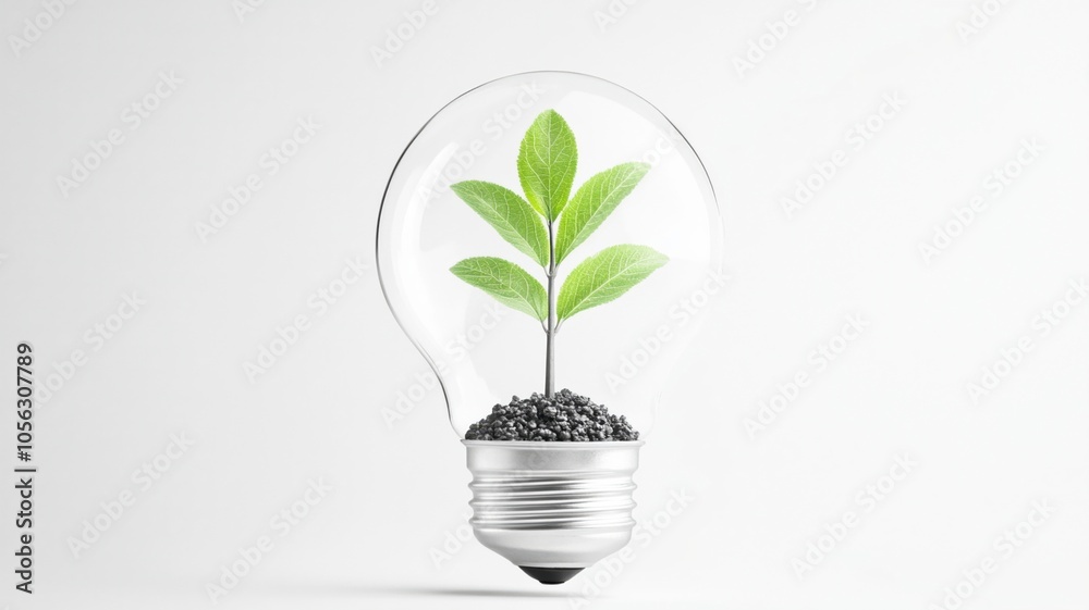 light bulb with plant inside symbolizes eco friendly innovation and growth light bulb with plant inside symbolizes eco friendly innovation and growth