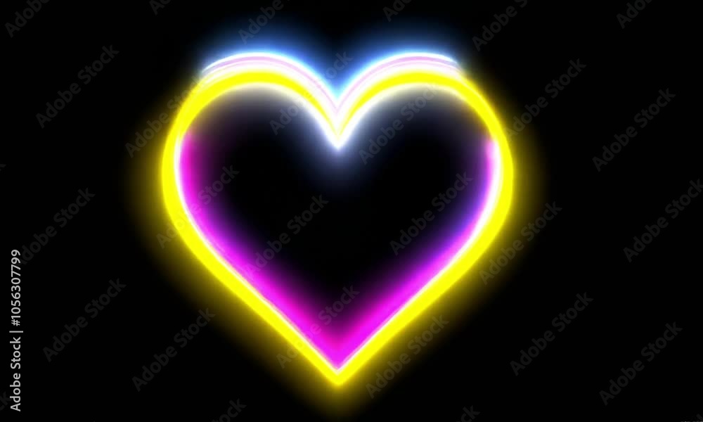 love with beautiful magic colorful neon light moving gently on black background love with beautiful magic colorful neon light moving gently on black background