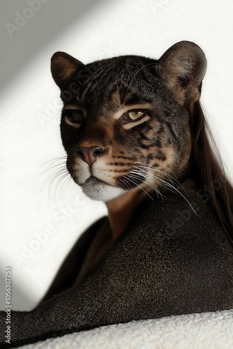 A female leopard studio shooting, Professional. High quality photo