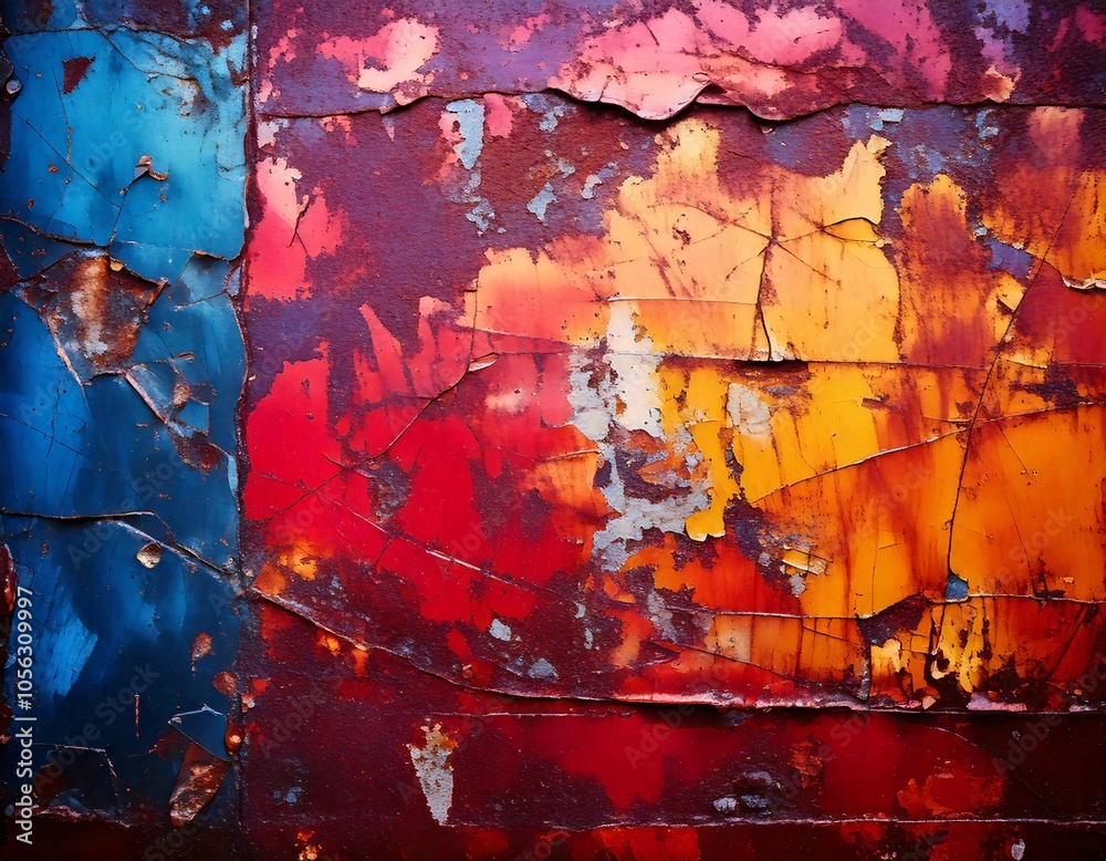 Fototapeta premium An abstract background resembling worn, slightly rusty metal with peeling paint