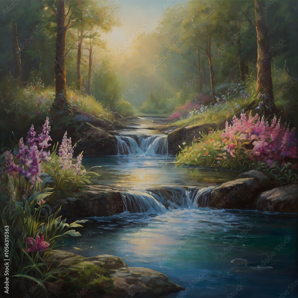 Obraz premium waterfall in autumn