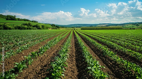 A panoramic view of a field with perennial crops, contributing to long-term soil stability and reduced need for inputs