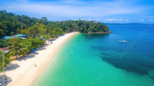 Serene Tropical Beach with Clear Blue Water