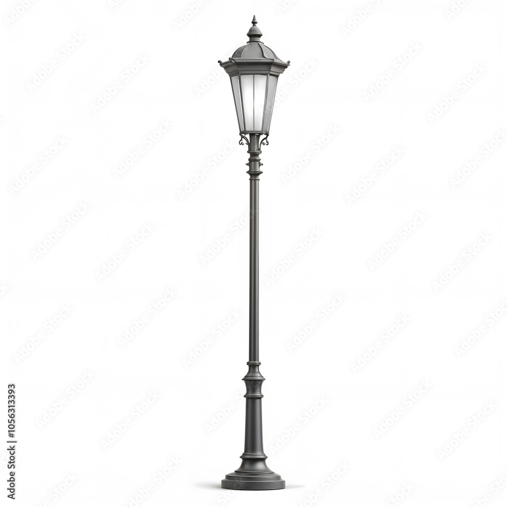 Classic street lamp with a minimalist design, great for urban-themed or architectural visuals. Classic street lamp with a minimalist design, great for urban-themed or architectural visuals.