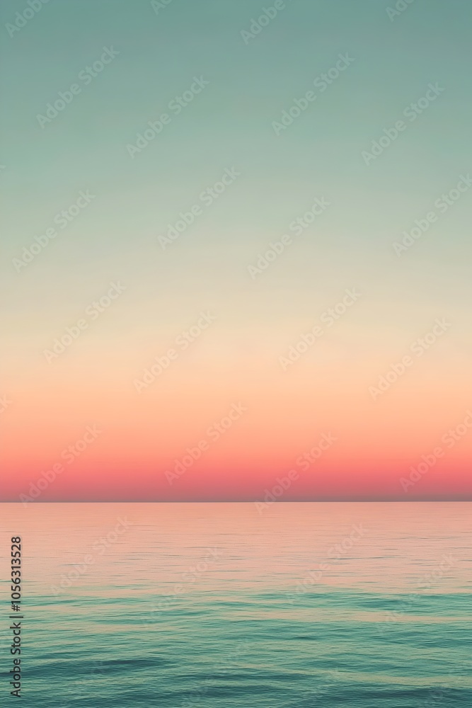 A serene ocean view at sunset, showcasing soft pastel colors blending from blue to peach across the horizon, evoking a sense of tranquility and peacefulness. A serene ocean view at sunset, showcasing soft pastel colors blending from blue to peach across the horizon, evoking a sense of tranquility and peacefulness.